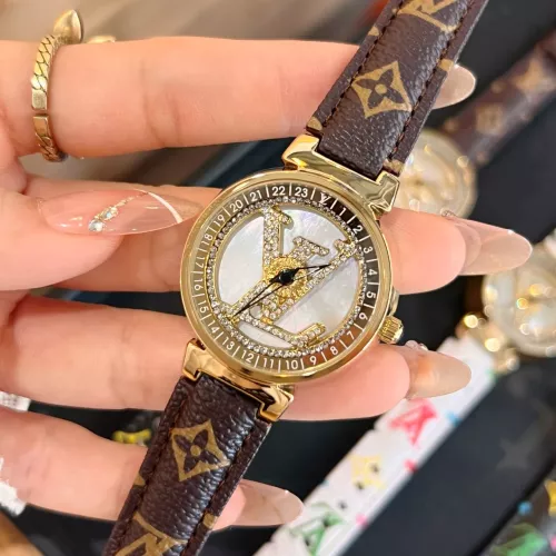 Wholesale Louis Vuitton Watches In Gold For Women #1353839 $39.00 USD, Wholesale Quality Replica Louis Vuitton Watches