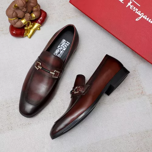 Wholesale Salvatore Ferragamo Leather Shoes For Men #1355583 $88.00 USD, Wholesale Quality Replica Salvatore Ferragamo Leather Shoes
