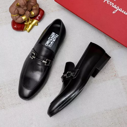 Wholesale Salvatore Ferragamo Leather Shoes For Men #1355585 $88.00 USD, Wholesale Quality Replica Salvatore Ferragamo Leather Shoes