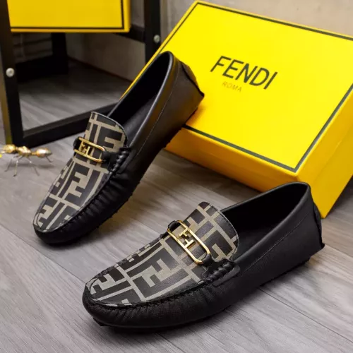Wholesale Fendi Leather Shoes For Men #1355601 $76.00 USD, Wholesale Quality Replica Fendi Leather Shoes