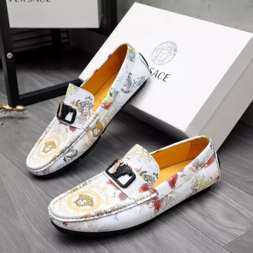 Wholesale Versace Leather Shoes For Men #1356062 $76.00 USD, Wholesale Quality Replica Versace Leather Shoes