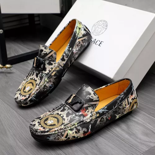 Wholesale Versace Leather Shoes For Men #1356063 $76.00 USD, Wholesale Quality Replica Versace Leather Shoes