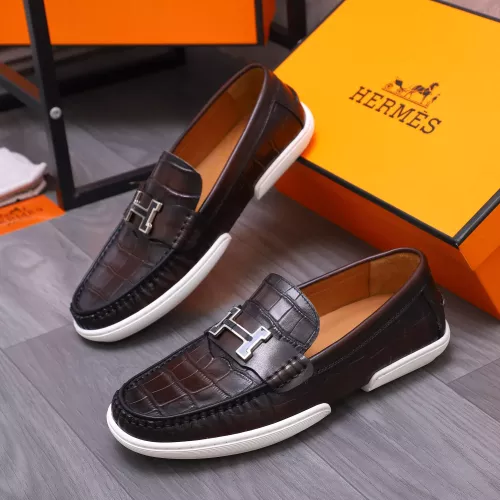 Wholesale Hermes Leather Shoes For Men #1356263 $98.00 USD, Wholesale Quality Replica Hermes Leather Shoes