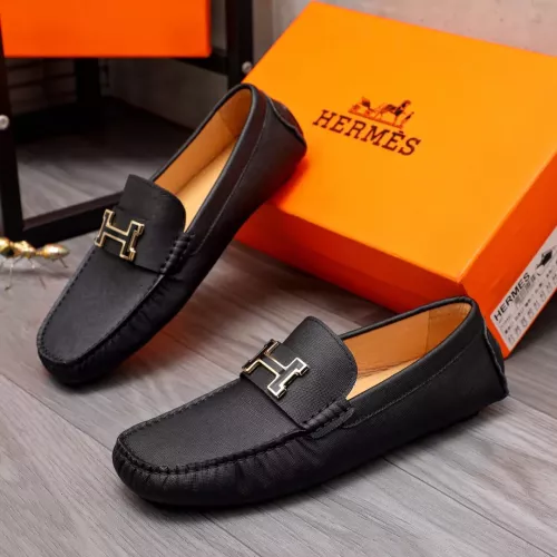 Wholesale Hermes Leather Shoes For Men #1356273 $76.00 USD, Wholesale Quality Replica Hermes Leather Shoes