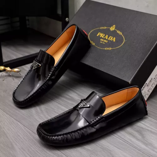 Wholesale Prada Leather Shoes For Men #1356274 $80.00 USD, Wholesale Quality Replica Prada Leather Shoes