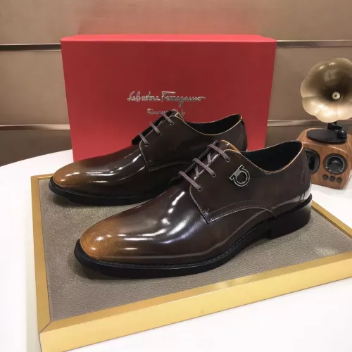 Wholesale Salvatore Ferragamo Leather Shoes For Men #1356497 $100.00 USD, Wholesale Quality Replica Salvatore Ferragamo Leather Shoes