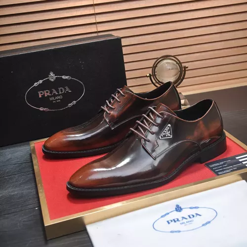 Wholesale Prada Leather Shoes For Men #1356519 $100.00 USD, Wholesale Quality Replica Prada Leather Shoes