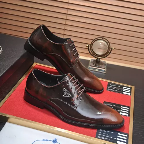 Replica Prada Leather Shoes For Men #1356519 $100.00 USD for Wholesale