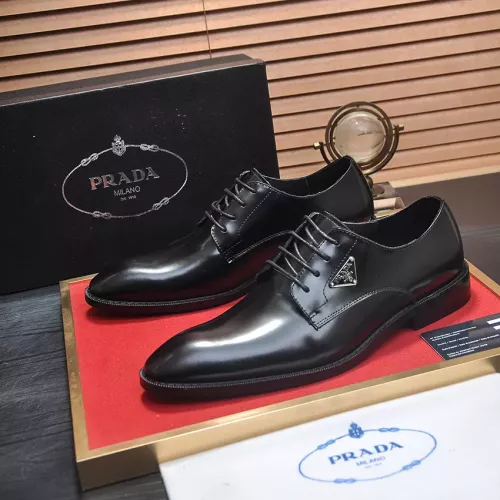 Wholesale Prada Leather Shoes For Men #1356520 $100.00 USD, Wholesale Quality Replica Prada Leather Shoes