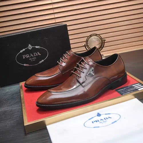 Wholesale Prada Leather Shoes For Men #1356523 $100.00 USD, Wholesale Quality Replica Prada Leather Shoes
