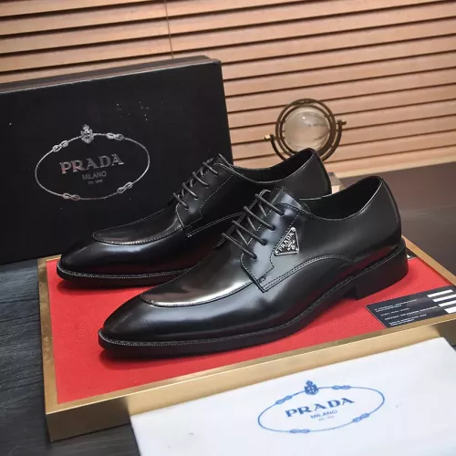 Wholesale Prada Leather Shoes For Men #1356524 $100.00 USD, Wholesale Quality Replica Prada Leather Shoes