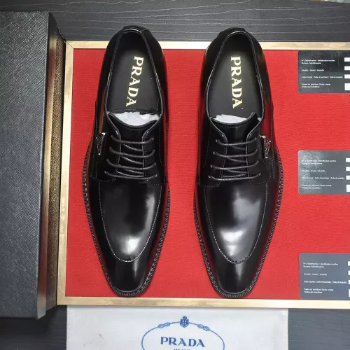 Replica Prada Leather Shoes For Men #1356524 $100.00 USD for Wholesale