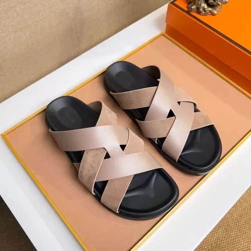 Replica Hermes Slippers For Men #1356980 $56.00 USD for Wholesale