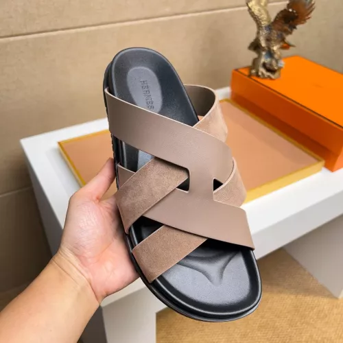 Replica Hermes Slippers For Men #1356980 $56.00 USD for Wholesale