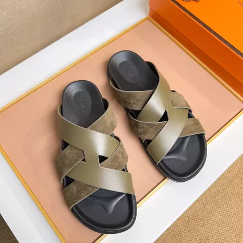 Replica Hermes Slippers For Men #1356990 $56.00 USD for Wholesale