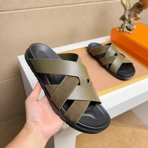 Replica Hermes Slippers For Men #1356990 $56.00 USD for Wholesale