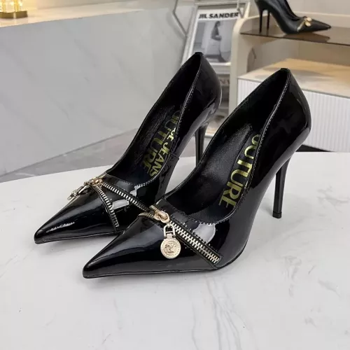 Wholesale Versace High-Heeled Shoes For Women #1357273 $82.00 USD, Wholesale Quality Replica Versace High-Heeled Shoes