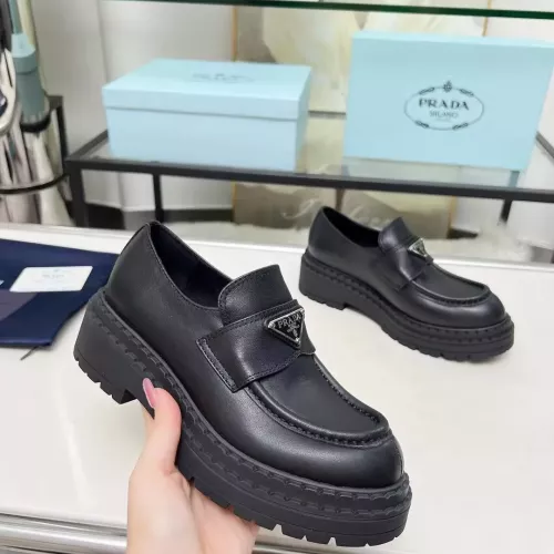 Replica Prada Leather Shoes For Women #1357504 $100.00 USD for Wholesale