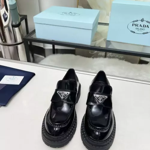 Replica Prada Leather Shoes For Women #1357505 $100.00 USD for Wholesale