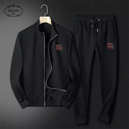 Wholesale Prada Tracksuits Long Sleeved For Men #1358567 $80.00 USD, Wholesale Quality Replica Prada Tracksuits