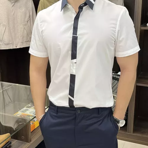 Wholesale Armani Shirts Short Sleeved For Men #1359450 $85.00 USD, Wholesale Quality Replica Armani Shirts