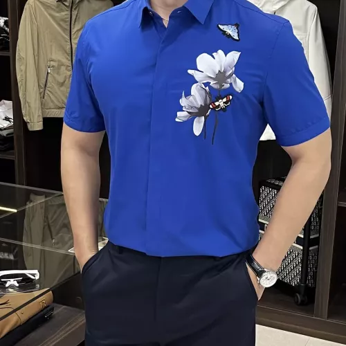 Wholesale Armani Shirts Short Sleeved For Men #1359456 $85.00 USD, Wholesale Quality Replica Armani Shirts