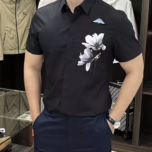 Wholesale Armani Shirts Short Sleeved For Men #1359458 $85.00 USD, Wholesale Quality Replica Armani Shirts