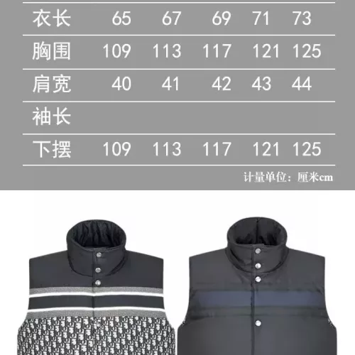 Replica Christian Dior Down Feather Coat Sleeveless For Unisex #1359585 $118.00 USD for Wholesale