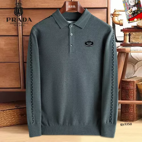 Wholesale Prada Sweaters Long Sleeved For Men #1360726 $48.00 USD, Wholesale Quality Replica Prada Sweaters