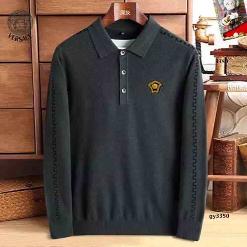 Wholesale Versace Sweaters Long Sleeved For Men #1360748 $48.00 USD, Wholesale Quality Replica Versace Sweaters