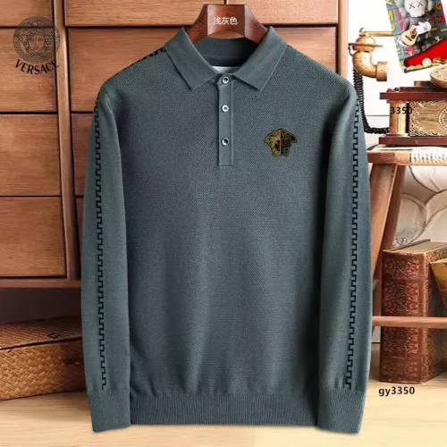 Wholesale Versace Sweaters Long Sleeved For Men #1360774 $48.00 USD, Wholesale Quality Replica Versace Sweaters