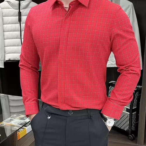 Wholesale Armani Shirts Long Sleeved For Men #1364102 $88.00 USD, Wholesale Quality Replica Armani Shirts