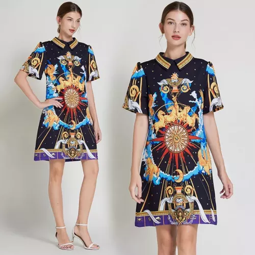 Wholesale Hermes Dresses Short Sleeved For Women #1364110 $64.00 USD, Wholesale Quality Replica Hermes Dresses
