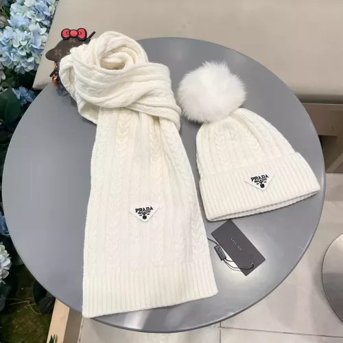 Wholesale Prada Hat and Scarf Set #1366509 $64.00 USD, Wholesale Quality Replica Prada Hat and Scarf and Glove Set
