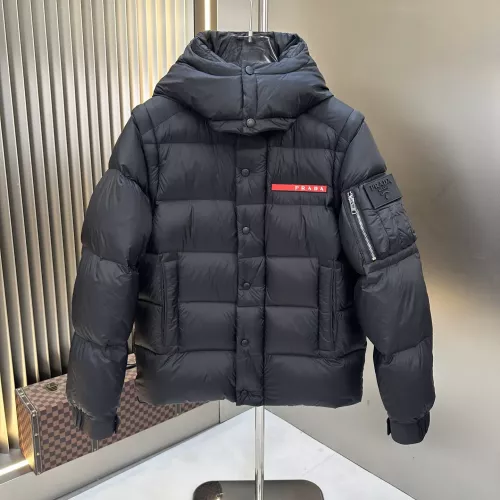 Wholesale Prada Down Feather Coat Long Sleeved For Men #1366649 $225.00 USD, Wholesale Quality Replica Prada Down Feather Coat