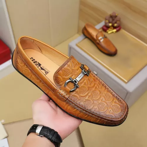 Replica Salvatore Ferragamo Leather Shoes For Men #1367297 $72.00 USD for Wholesale