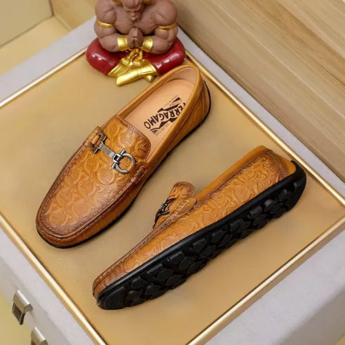 Replica Salvatore Ferragamo Leather Shoes For Men #1367297 $72.00 USD for Wholesale