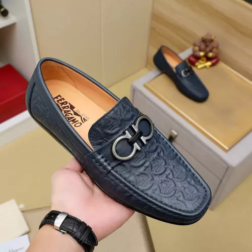 Replica Salvatore Ferragamo Leather Shoes For Men #1367299 $72.00 USD for Wholesale