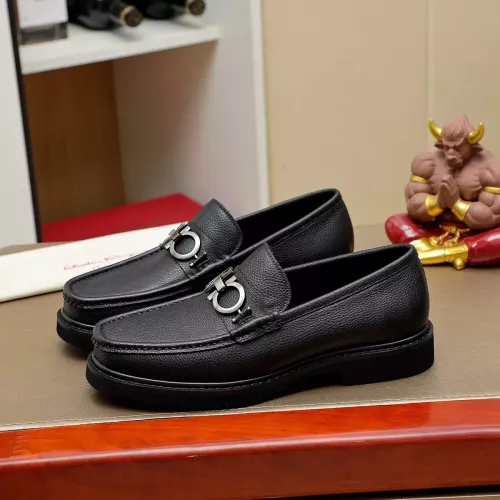 Replica Salvatore Ferragamo Leather Shoes For Men #1367301 $96.00 USD for Wholesale