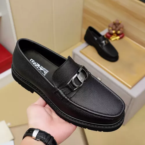 Replica Salvatore Ferragamo Leather Shoes For Men #1367303 $96.00 USD for Wholesale