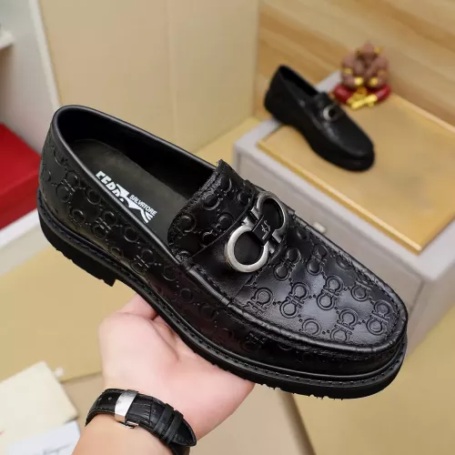 Replica Salvatore Ferragamo Leather Shoes For Men #1367305 $96.00 USD for Wholesale