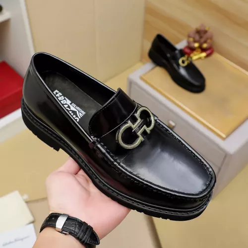 Replica Salvatore Ferragamo Leather Shoes For Men #1367308 $96.00 USD for Wholesale