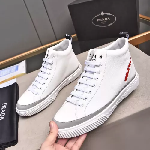 Wholesale Prada High Top Shoes For Men #1367634 $82.00 USD, Wholesale Quality Replica Prada High Top Shoes