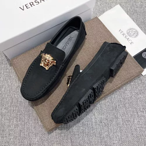 Wholesale Versace Leather Shoes For Men #1367778 $85.00 USD, Wholesale Quality Replica Versace Leather Shoes