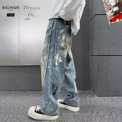Replica Balmain Jeans For Men #1369623 $48.00 USD for Wholesale