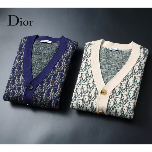 Replica Christian Dior Sweaters Long Sleeved For Men #1369739 $60.00 USD for Wholesale