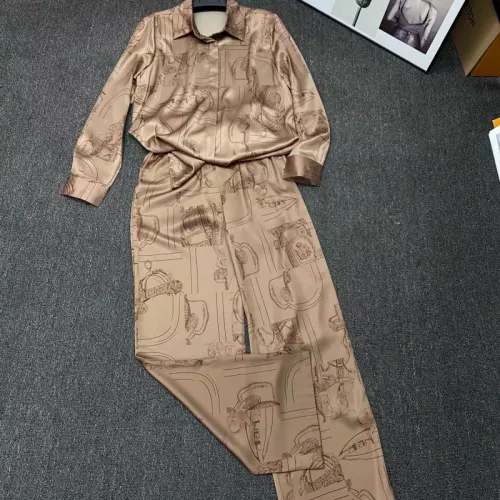 Replica Hermes Pajamas Long Sleeved For Women #1370164 $98.00 USD for Wholesale
