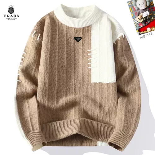 Wholesale Prada Sweaters Long Sleeved For Men #1370418 $48.00 USD, Wholesale Quality Replica Prada Sweaters