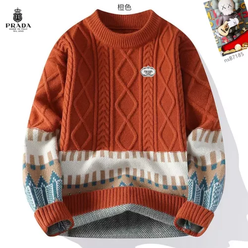 Wholesale Prada Sweaters Long Sleeved For Men #1370439 $48.00 USD, Wholesale Quality Replica Prada Sweaters
