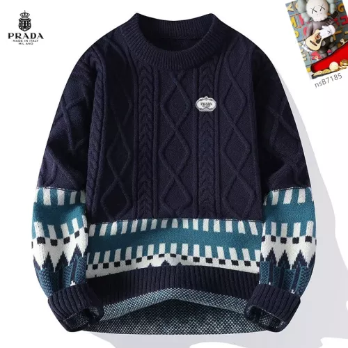 Wholesale Prada Sweaters Long Sleeved For Men #1370441 $48.00 USD, Wholesale Quality Replica Prada Sweaters